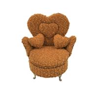 Doos-Juwelenkistje Versa Mosterd Polyester Metaal Spiegel Hout MDF 12 x 19 x 18 cm Leunstoel