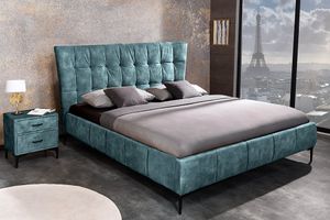 Design tweepersoonsbed BOUTIQUE 160x200cm petrol fluweel queen size bedframe - 41427