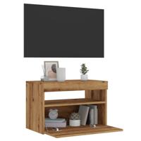 Tv-meubel met LED 60x35x40 cm bewerkt hout artisanaal eiken