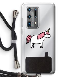 Eenhoorn: Huawei P40 Pro Plus Transparant Hoesje met koord