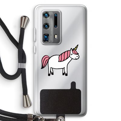 Eenhoorn: Huawei P40 Pro Plus Transparant Hoesje met koord
