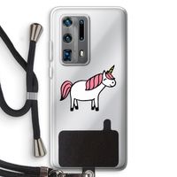 Eenhoorn: Huawei P40 Pro Plus Transparant Hoesje met koord