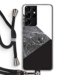 Combinatie marmer: Samsung Galaxy S21 Ultra Transparant Hoesje met koord