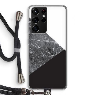 Combinatie marmer: Samsung Galaxy S21 Ultra Transparant Hoesje met koord