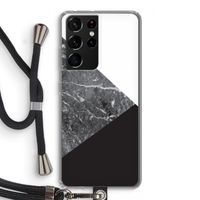 Combinatie marmer: Samsung Galaxy S21 Ultra Transparant Hoesje met koord