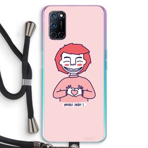 Hartje: Oppo A92 Transparant Hoesje met koord
