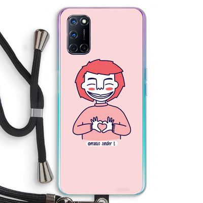 Hartje: Oppo A92 Transparant Hoesje met koord