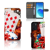 OPPO Reno6 5G Wallet Case met Pasjes Casino - thumbnail