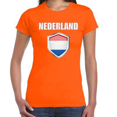 Verkleed T-shirt voor dames - oranje - Nederland landen supporters - fan - aanmoedigen