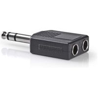 Stereo Audioadapter | 6,35 mm male - 2x 6,35 mm female | 10 stuks | Zwart