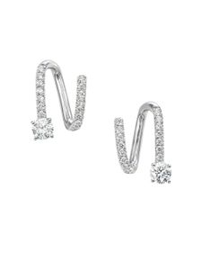 Anita Ko boucles d'oreilles en or blanc 18ct à diamants - Argent