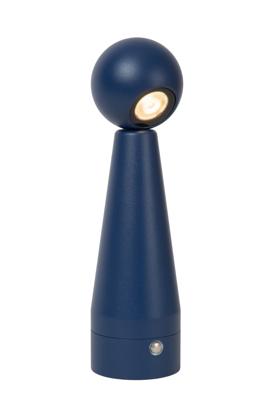 Lucide IPSOS - Oplaadbare Tafellamp - Accu/Batterij - LED Dimb. - 1x3W 2700K - Blauw