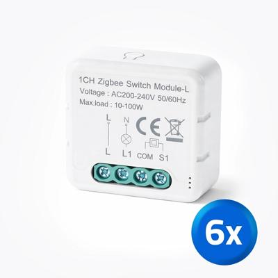 Zigbee inbouwschakelaar 1 gang - Set van 6 Zigbee inbouwschakelaar 1 gang - Set van 6