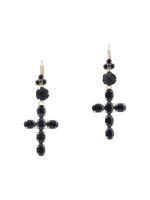 Dolce & Gabbana boucles d'oreilles Devotion en or jaune 18ct ornées de saphir noir et de jade - thumbnail