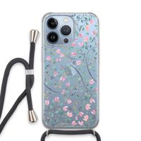 Sierlijke bloemen: iPhone 13 Pro Transparant Hoesje met koord