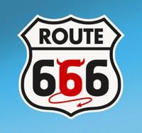 Muursticker Route 66 duiveltje