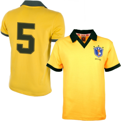Brazilië Retro Voetbalshirt WK 1986 + Nummer 5 (Falcao)