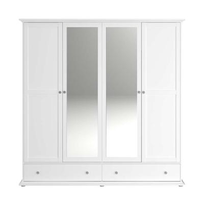 Leen Bakker - Kledingkast Margaux - 202x199,5x53 Cm - Spaanplaat - Wit