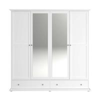 Leen Bakker - Kledingkast Margaux - 202x199,5x53 Cm - Spaanplaat - Wit