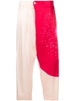 Pleats Please Issey Miyake pantalon court à design colour block - Rose - thumbnail