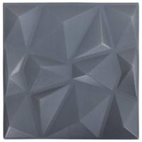vidaXL 12 st Wandpanelen 3D diamant 3 m² 50x50 cm grijs - thumbnail