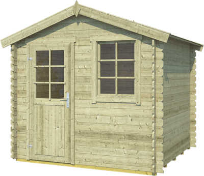 Blokhut Wels 230x230 Olijfgroen Geimpregneerd - Outdoor life