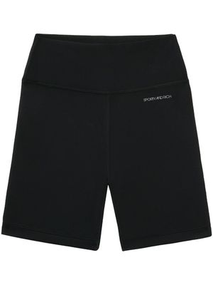 Sporty & Rich short cycliste à logo imprimé - Noir