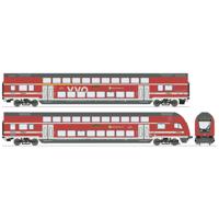 Roco 6200066 H0 2-delige set dubbeldekswagons van de DB AG