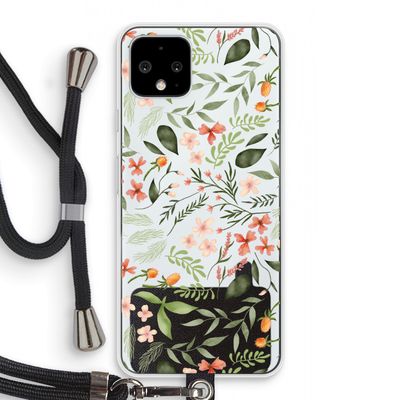 Sweet little flowers: Pixel 4 Transparant Hoesje met koord