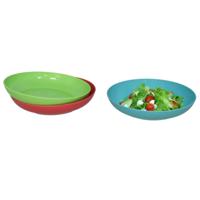 Gerimport Picknick/camping borden set - 3x stuks - multi kleuren - kunststof - herbruikbaar