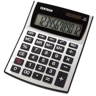 Rekenmachine/calculator - zilver - 12 digits - voor school of kantoor