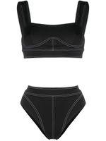 Noire Swimwear bikini à coutures contrastantes