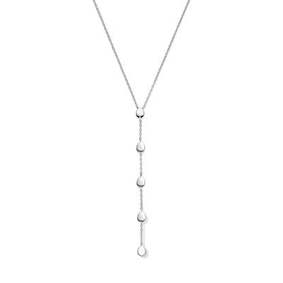 Gerhodineerd 925 Zilveren Y-Collier - 40cm Draaglengte met 5cm Extensie | Verfijnd en Stijlvol Design