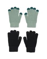 HEMA Kinderhandschoenen met touchscreen - 2 paar zwart (zwart)