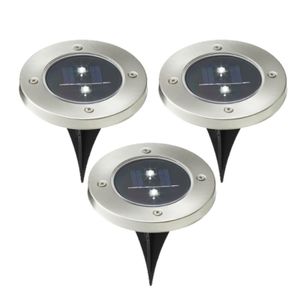 Set van 6x stuks solar tuinlampen/prikspots grondspot op zonne-energie 12 cm RVS