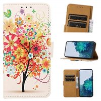 Glam Series Sony Xperia 5 IV Portemonnee Hoesje - Bloeiende Boom / Kleurrijk