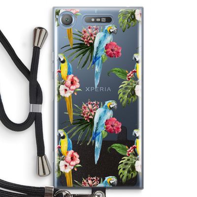 Kleurrijke papegaaien: Sony Xperia XZ1 Transparant Hoesje met koord