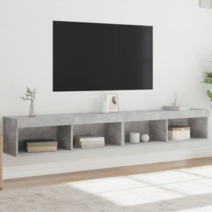 Tv-meubels met LED-verlichting 2 st 100x30x30 cm betongrijs