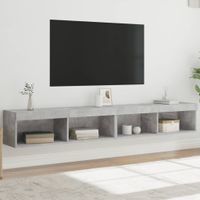 Tv-meubels met LED-verlichting 2 st 100x30x30 cm betongrijs - thumbnail