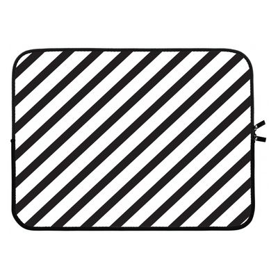 Strepen zwart-wit: Laptop sleeve 15 inch