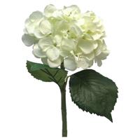 Kunstbloem Hortensia tak - creme - 48 cm - losse steel - Kunst zijdebloemen - hydrangea