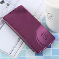 PU galvaniseren spiegel horizontale Flip lederen case voor Galaxy S10 Plus met houder (paars)