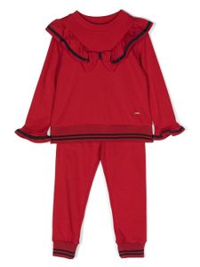 Patachou ensemble haut-pantalon à volants - Rouge