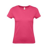 Roze basic Dames t-shirt - met ronde hals - katoen - 145 grams - shirts / dameskleding
