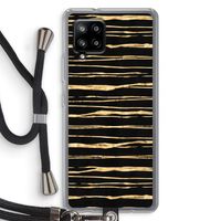 Gouden strepen: Samsung Galaxy A42 5G Transparant Hoesje met koord