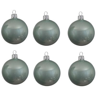 Decoris kerstballen - 6x st - mintgroen - D8 cm - glas - kerstversiering Decoris kerstballen - 6x st - mintgroen - D8 cm - glas - kerstversiering