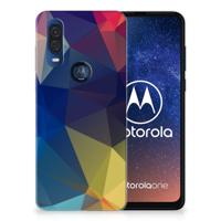 Motorola One Vision | TPU Hoesje | Polygon Dark