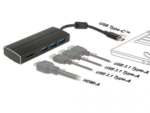 DeLOCK 63931 laptop dock & poortreplicator USB 3.2 Gen 1 (3.1 Gen 1) Type-C Zwart