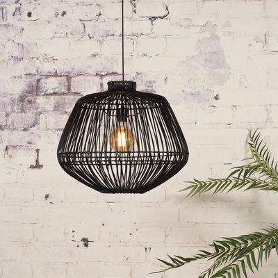 GOOD&MOJO Hanglamp 'Madagascar' Rotan, 60cm, kleur Zwart