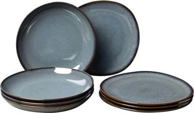 Villeroy & Boch Serviesset Lave - Grijs - 8-delig / 4 personen - 4 dinerborden en 4 diepe borden